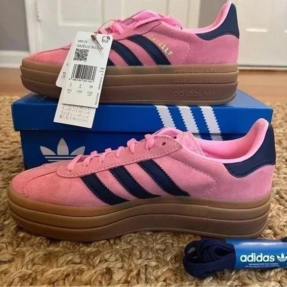 Adidas Women's Pink Gazelle Sneakers - Picture 2 of 5